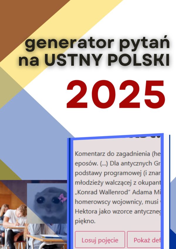 Generator pytań z definicjami, omówieniem i poradami strategicznymi język polski
